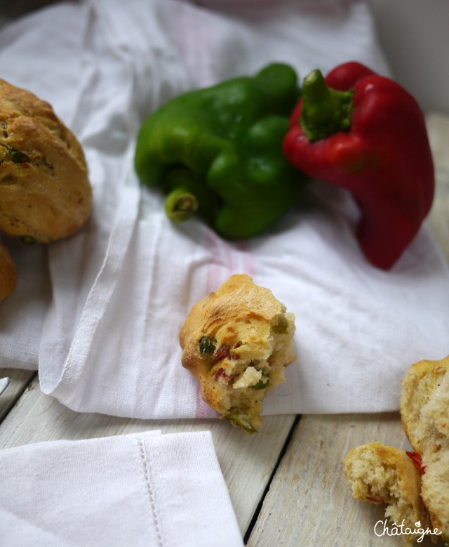 petits pains aux légumes et chorizo