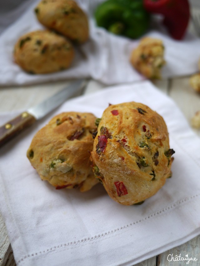 petits pains aux légumes et chorizo