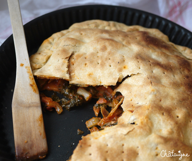 Tourte aux blettes et tomates