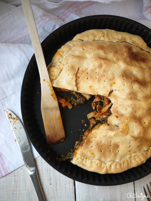 tourte aux blettes et tomates