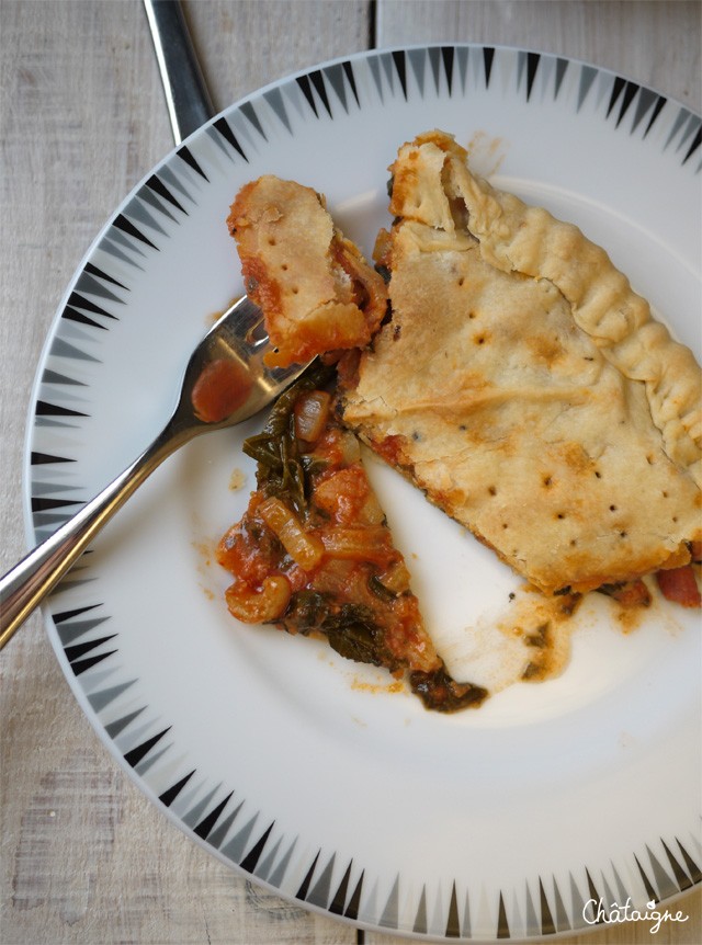 tourte aux blettes et tomates