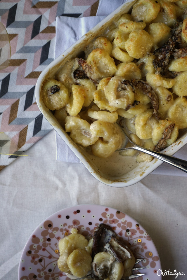 gratin de gnocchis aux cèpes