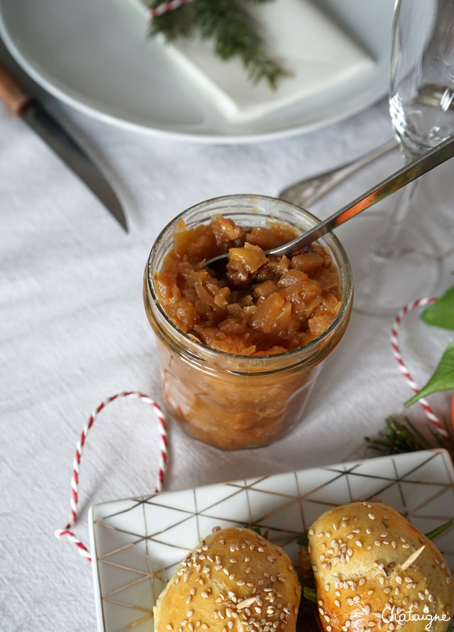 mini burgers au canard confit et chutney de pommes