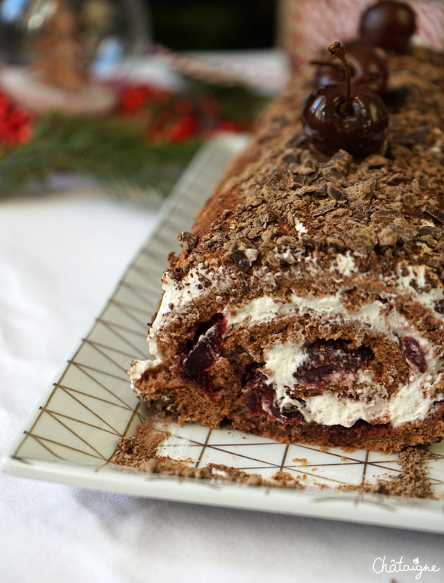 bûche de noël façon forêt noire