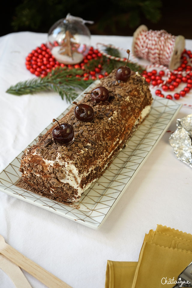 bûche de noël façon forêt noire