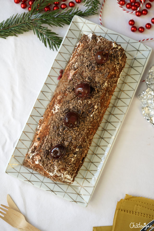 bûche de noël façon forêt noire