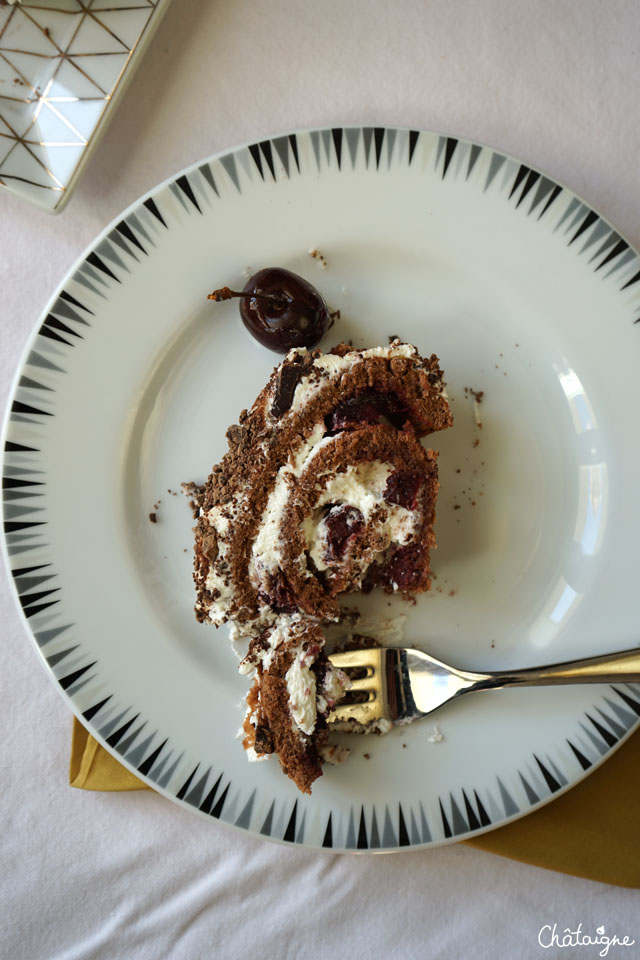 bûche de noël façon forêt noire