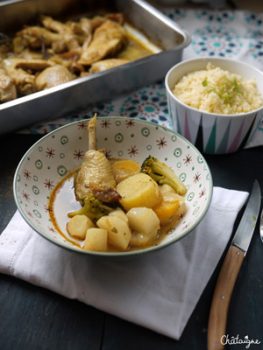 Couscous de poulet et légumes racines