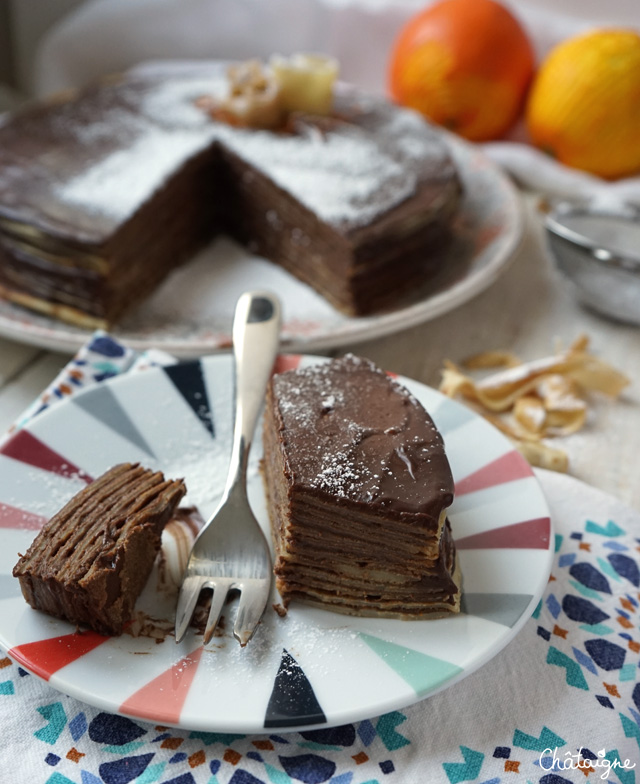 gâteau de crêpes chocolat-orange