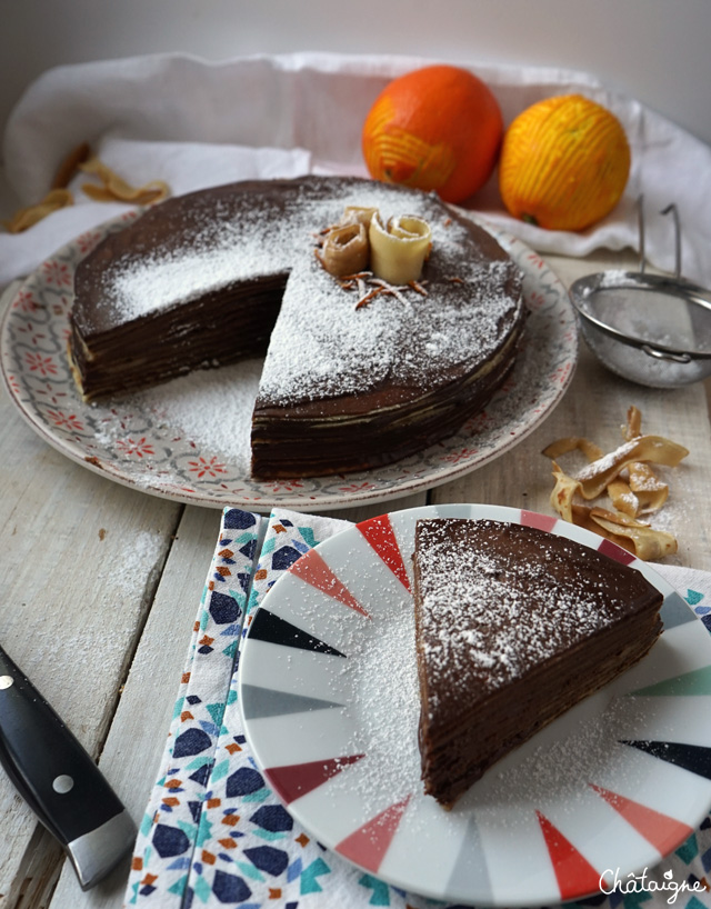 gâteau de crêpes chocolat-orange