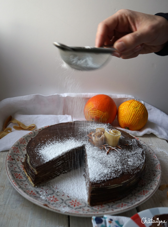 Gâteau de crêpes chocolat-orange