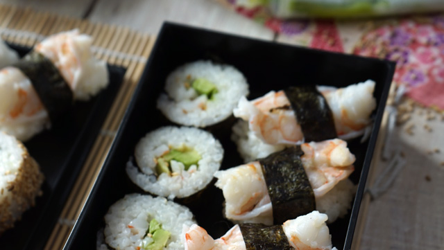 Makis et Sushis avocat-crevettes