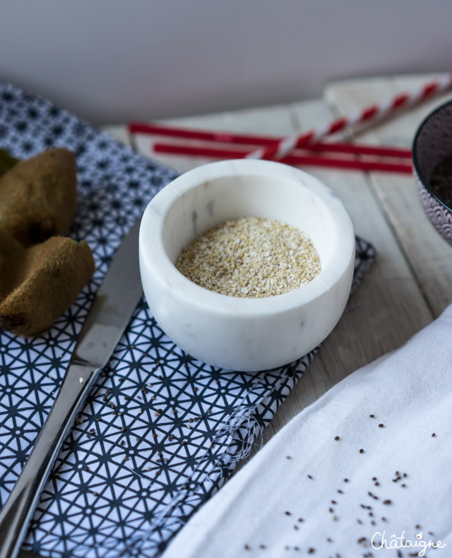 smoothie kiwis, coco et graines de chia