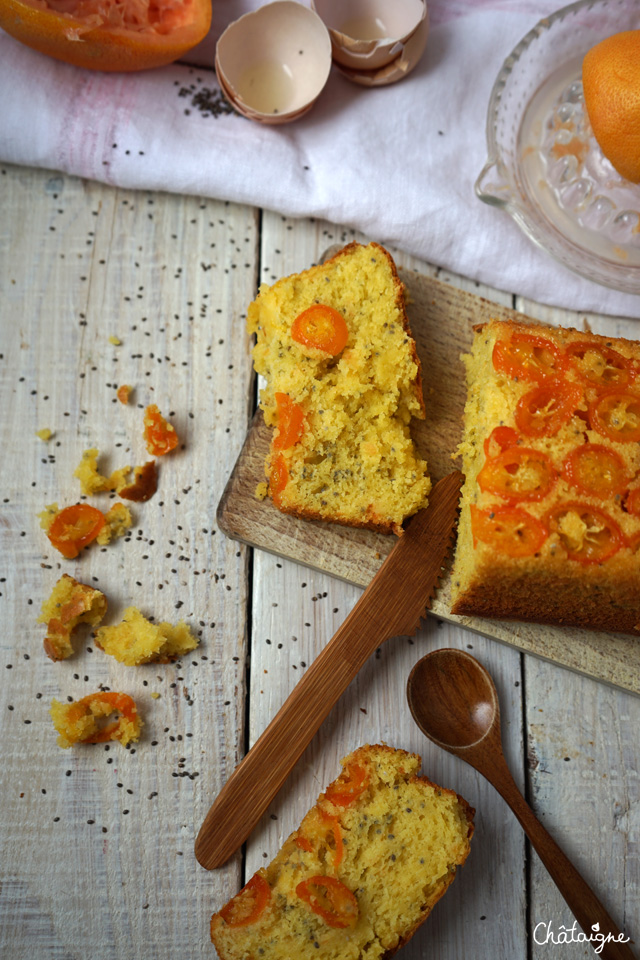 Cake au pamplemousse et kumquats