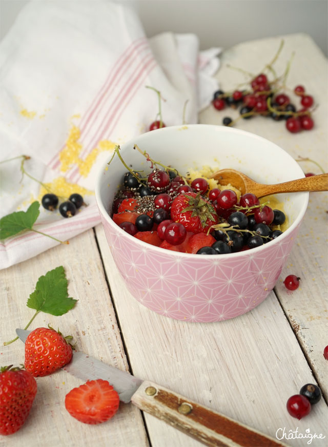 Porridge de polenta aux fruits rouges