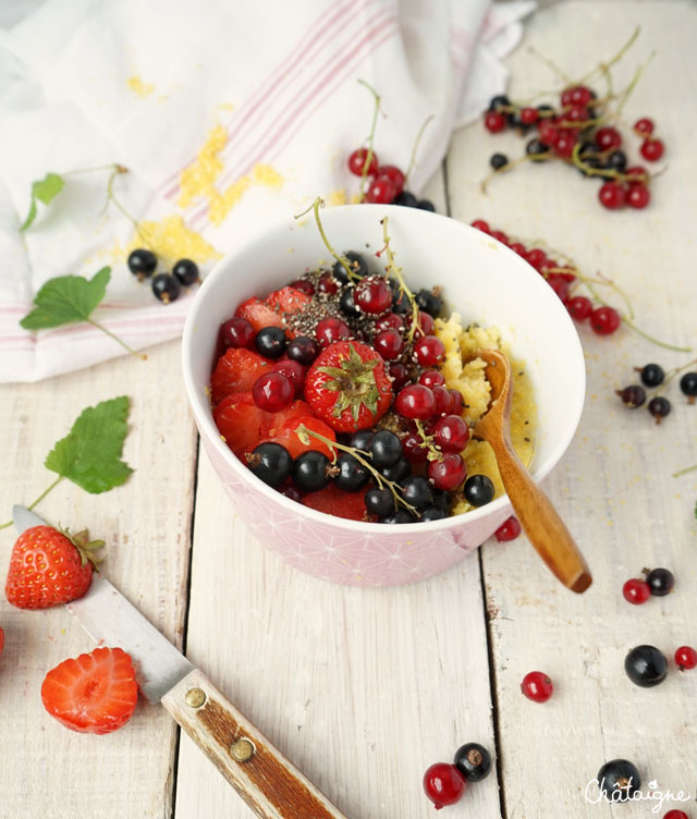 Porridge de polenta aux fruits rouges