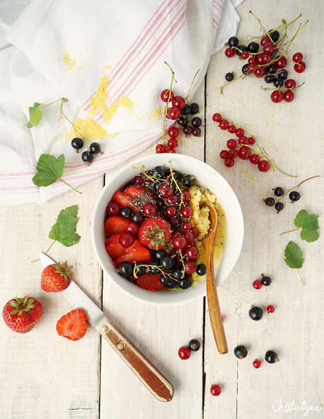 Porridge de polenta aux fruits rouges