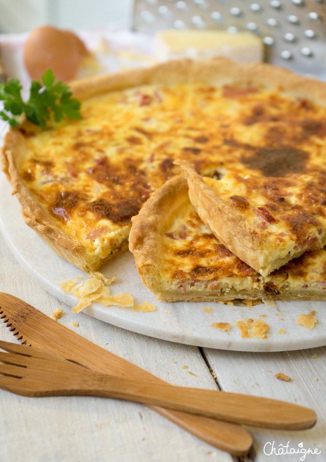 La quiche lorraine, au Cantal et lardons fumés