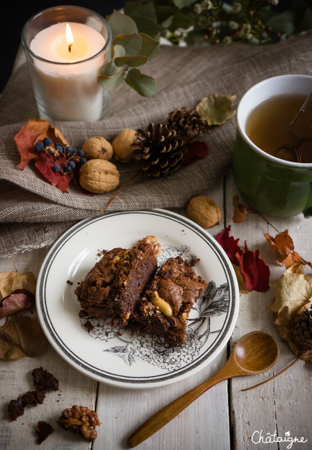 Brownies au chocolat, noix et cacahuètes