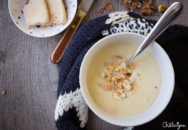 Velouté de panais au foie gras