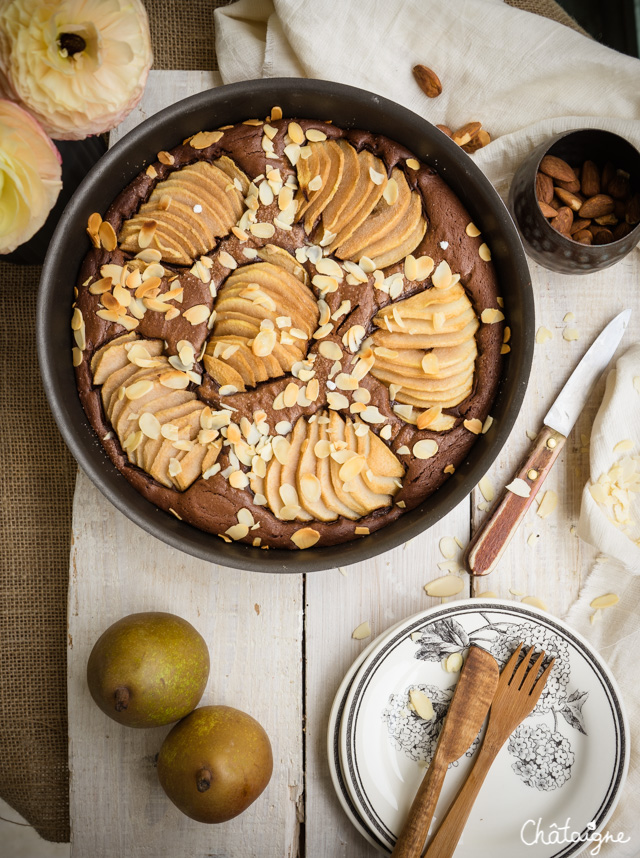 Gâteau poires-chocolat