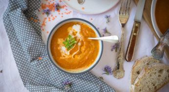 Soupe carottes-lentilles corail