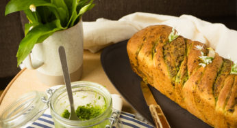 Brioche marbrée au pesto d’ail des ours