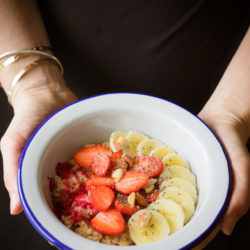 Porridge à la fraise et banane