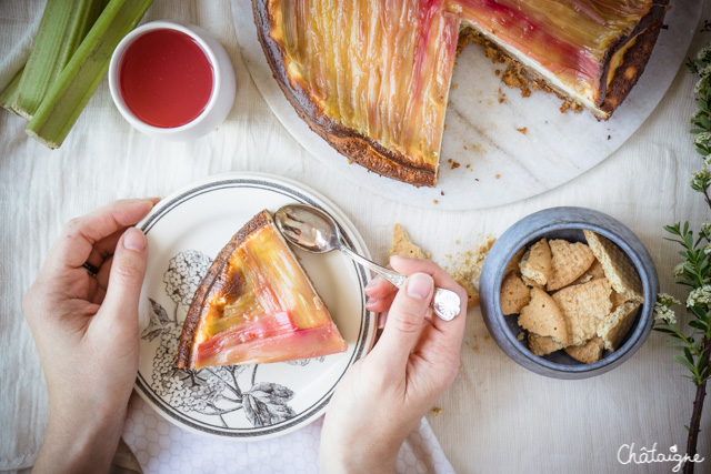 Cheesecake à la rhubarbe