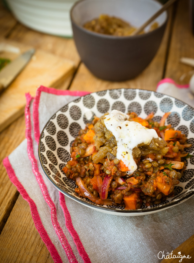 Lentilles aux aubergines 