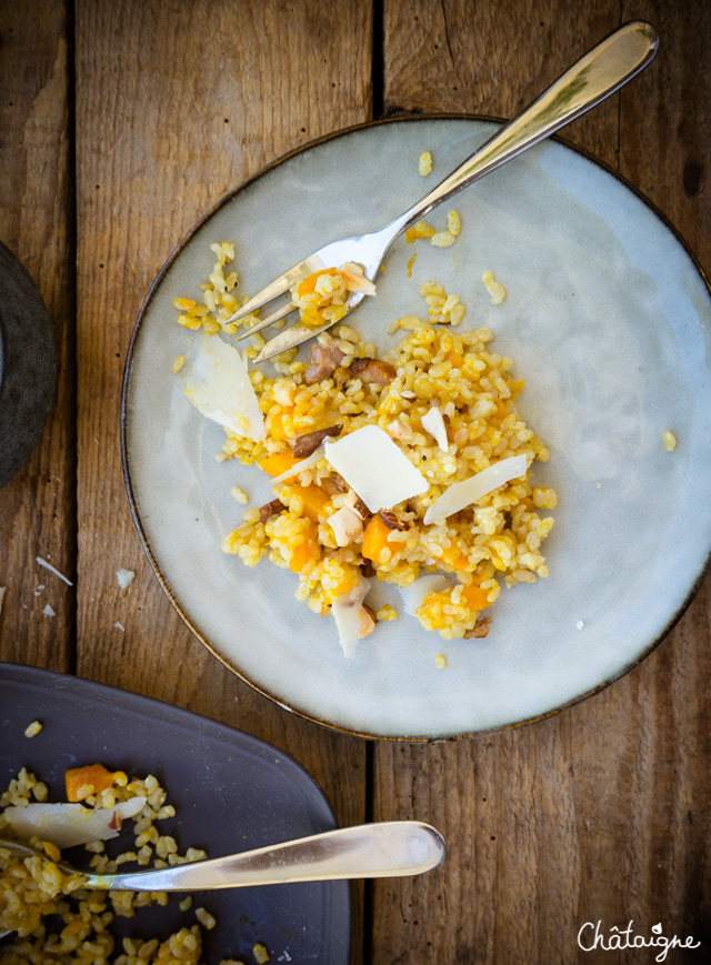 Riz complet au potimarron et parmesan