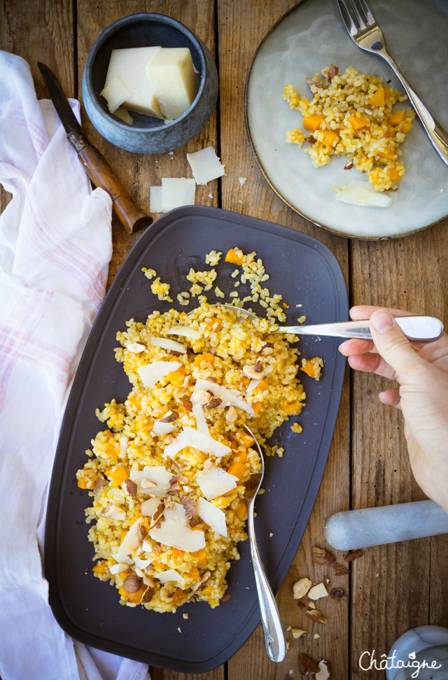 Riz complet au potimarron et parmesan