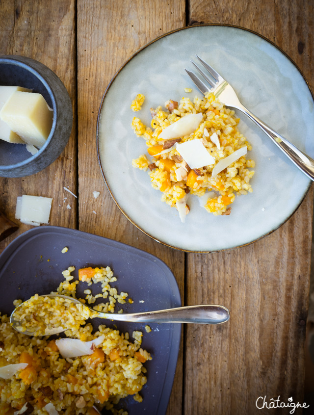 Riz complet au potimarron et parmesan