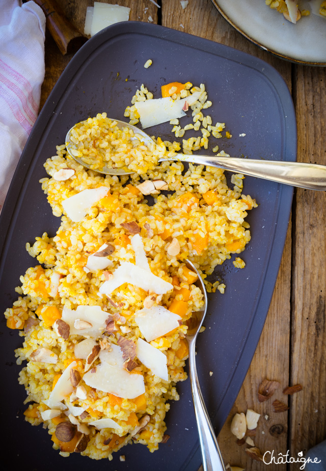 Riz complet au potimarron et parmesan