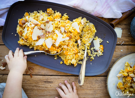 Riz complet au potimarron et parmesan