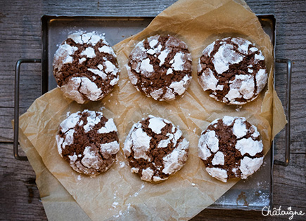 Crinkles cookies au chocolat