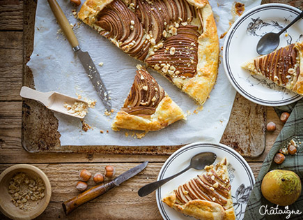 Tarte rustique aux poires et à la frangipane