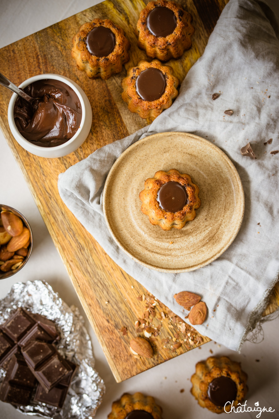 Financiers tigrés au chocolat