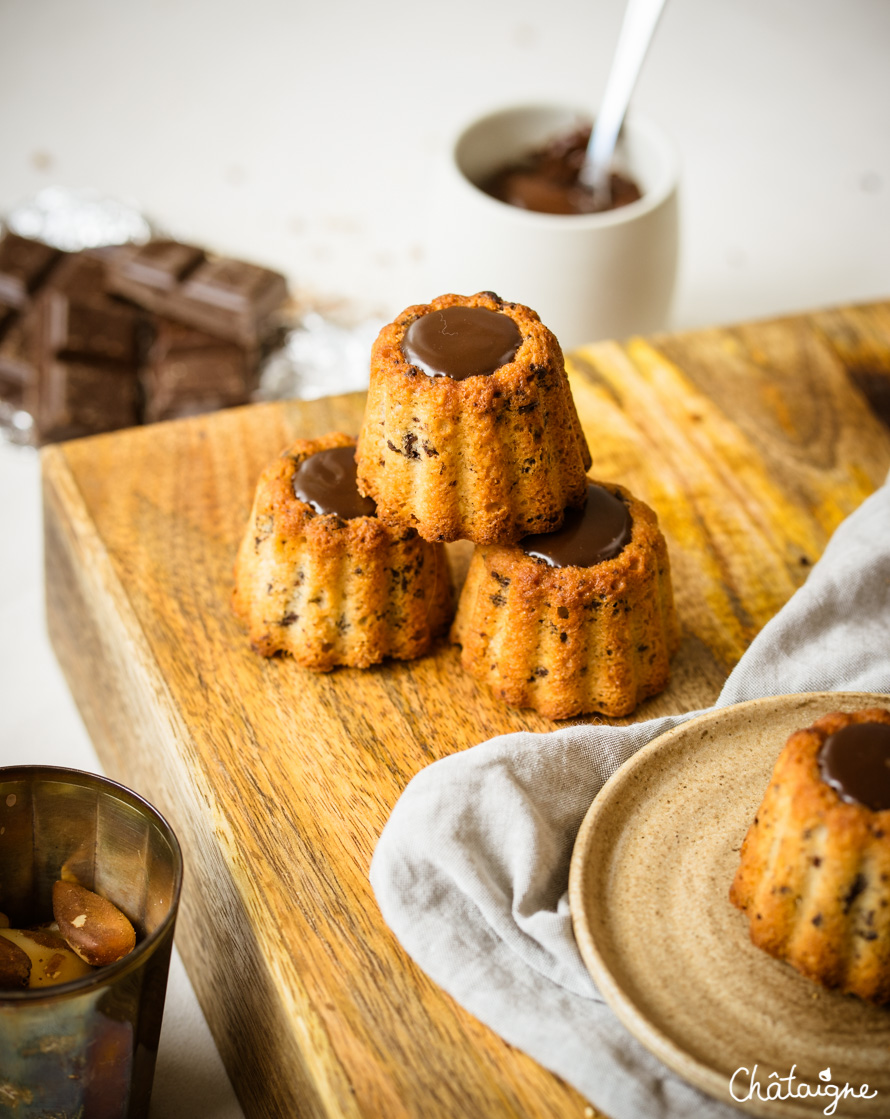 Financiers tigrés au chocolat