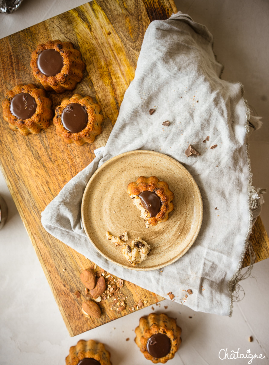 Financiers tigrés au chocolat