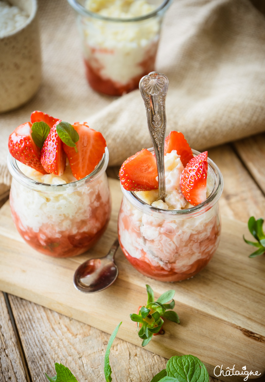 Riz au lait aux fraises