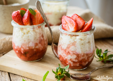 Riz au lait aux fraises [tout en douceur]