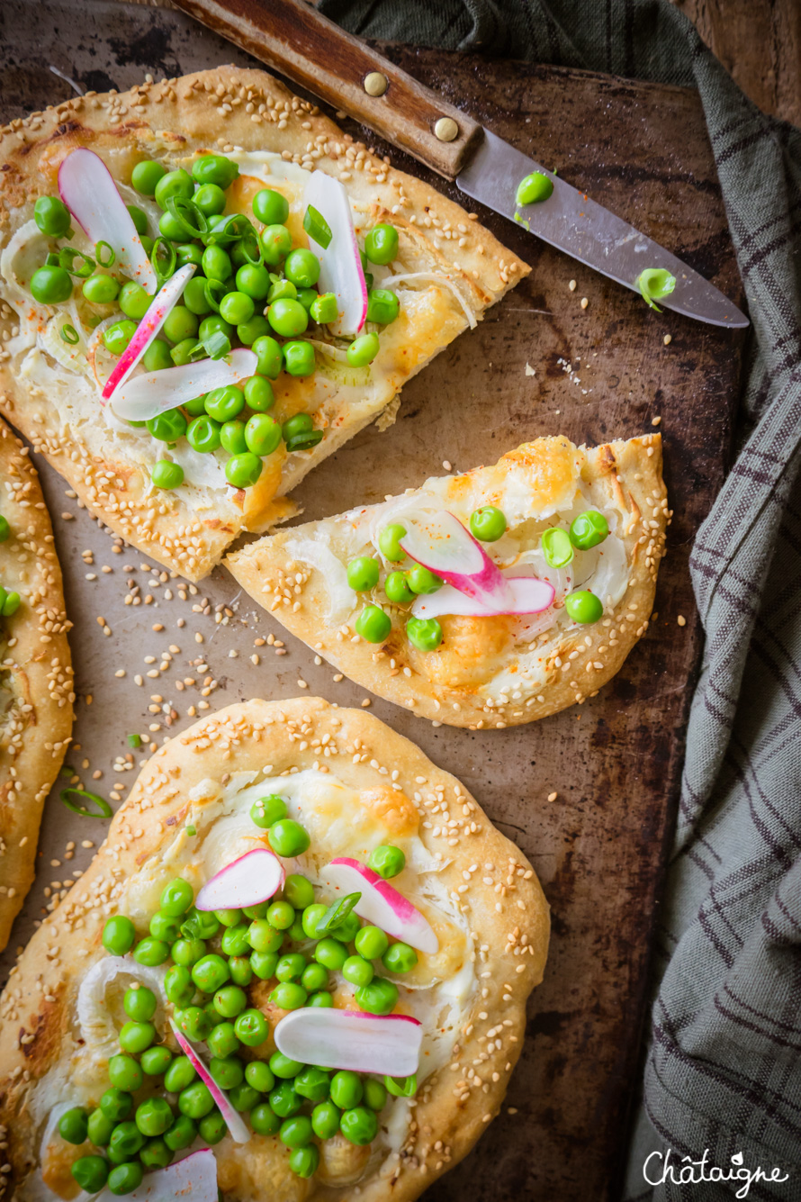 Pizzas aux petits pois