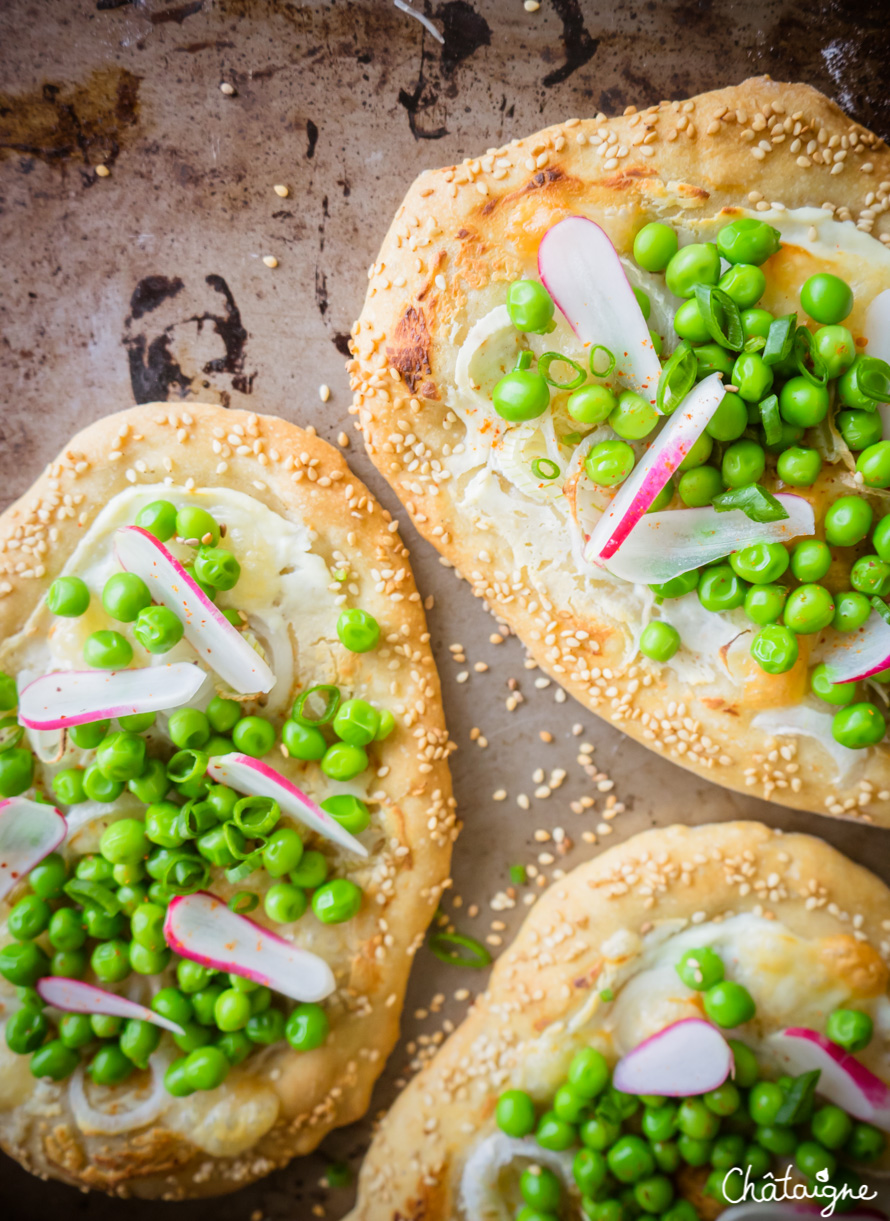 Pizzas aux petits pois