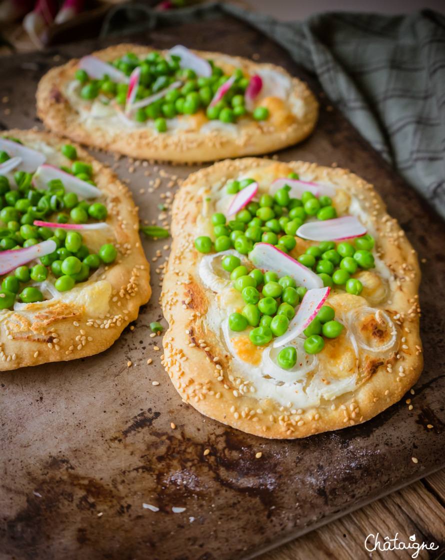 Pizzas aux petits pois