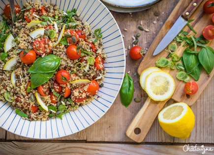 Salade de quinoa et lentilles vertes