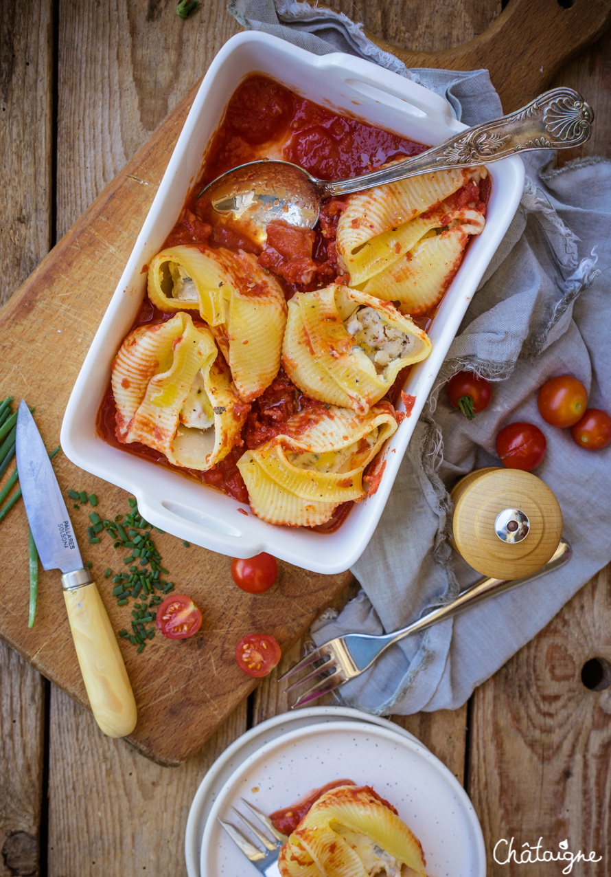 Lumaconis farcis à la ricotta