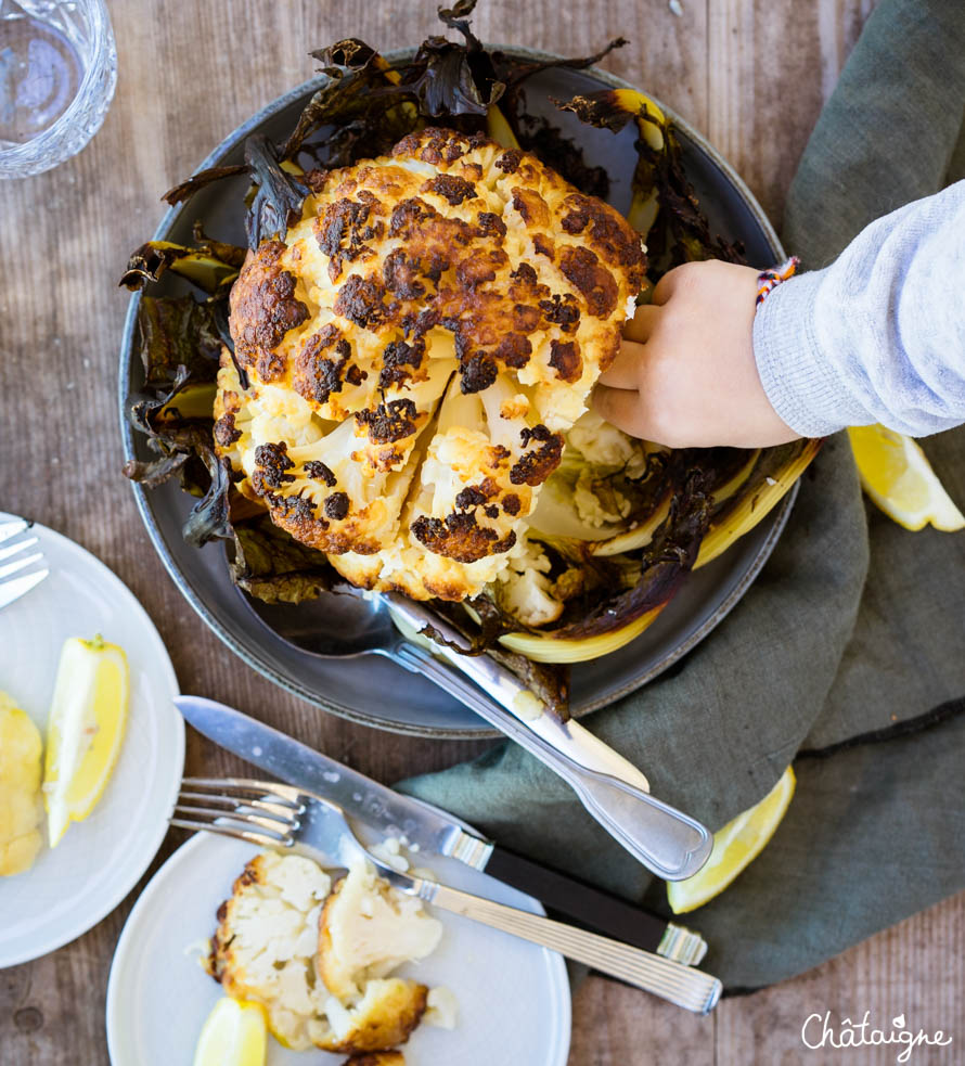 Chou Fleur Entier Roti Au Four Recette Vegetarienne