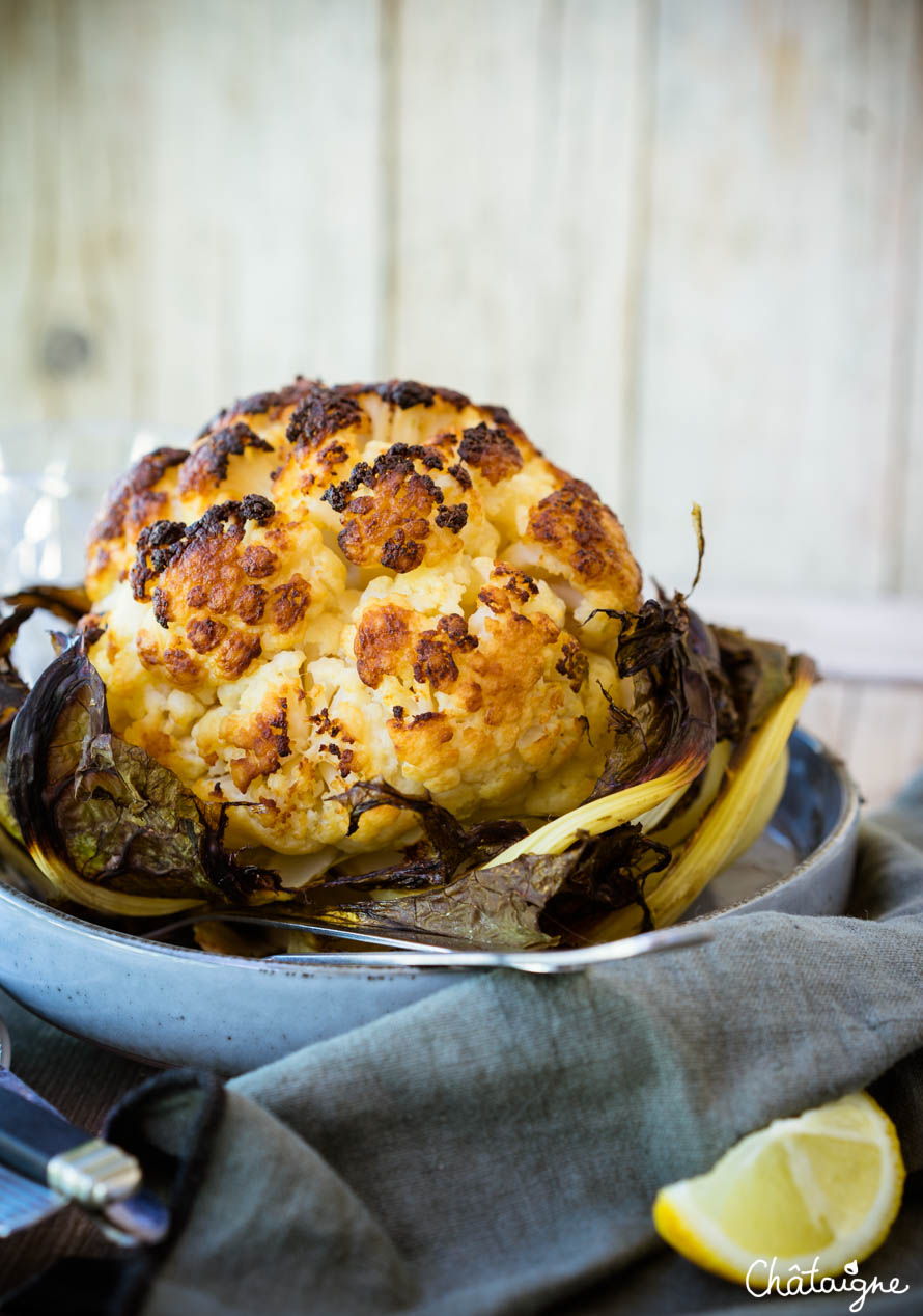 Chou Fleur Entier Roti Au Four Recette Vegetarienne