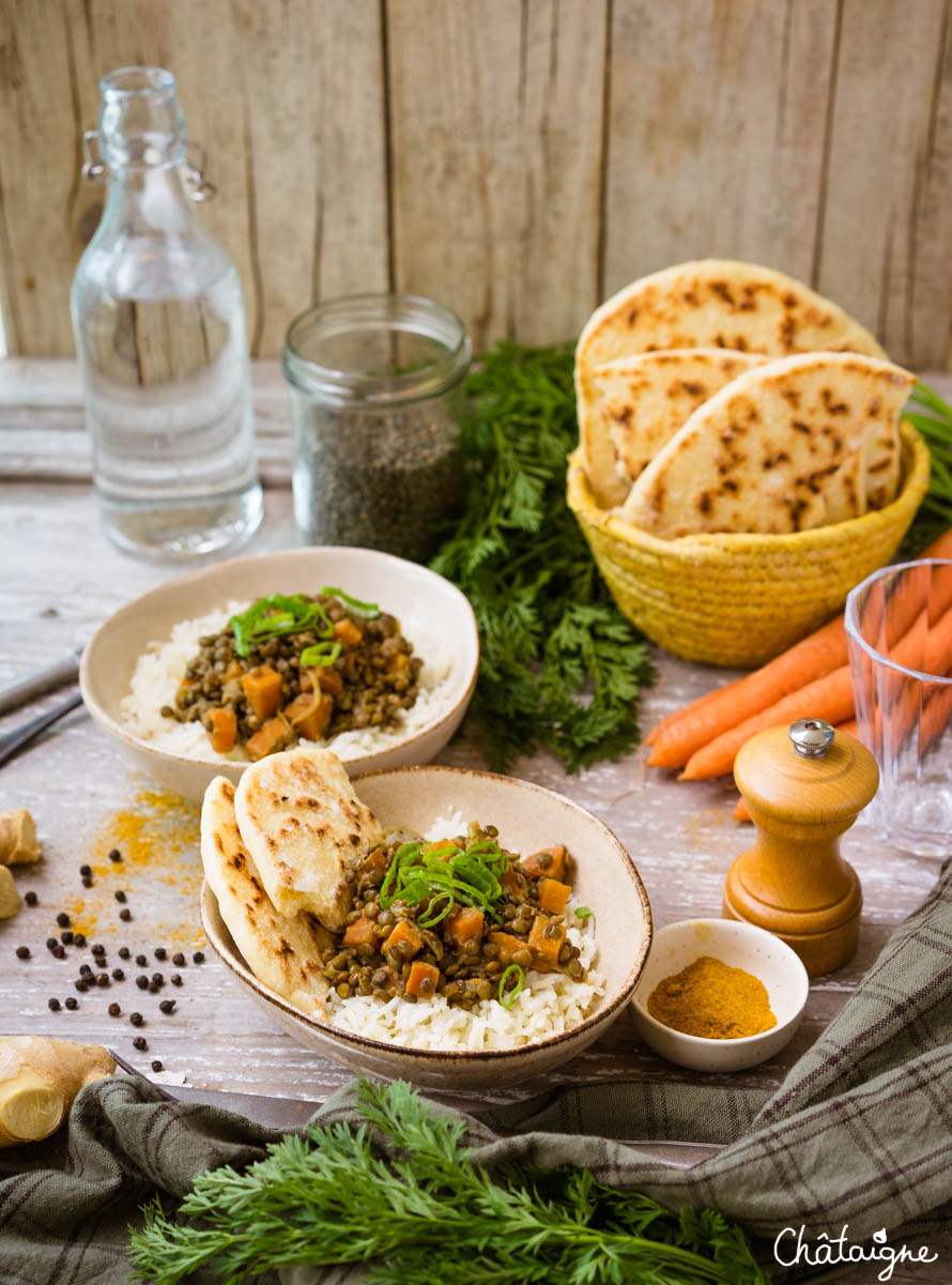 Curry de lentilles vertes